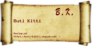 Buti Kitti névjegykártya