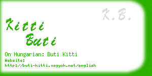 kitti buti business card